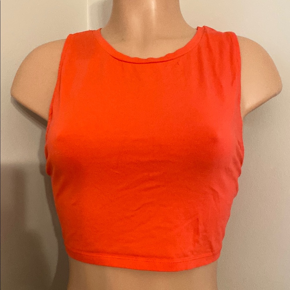 Zara Orange Sleeveless Top